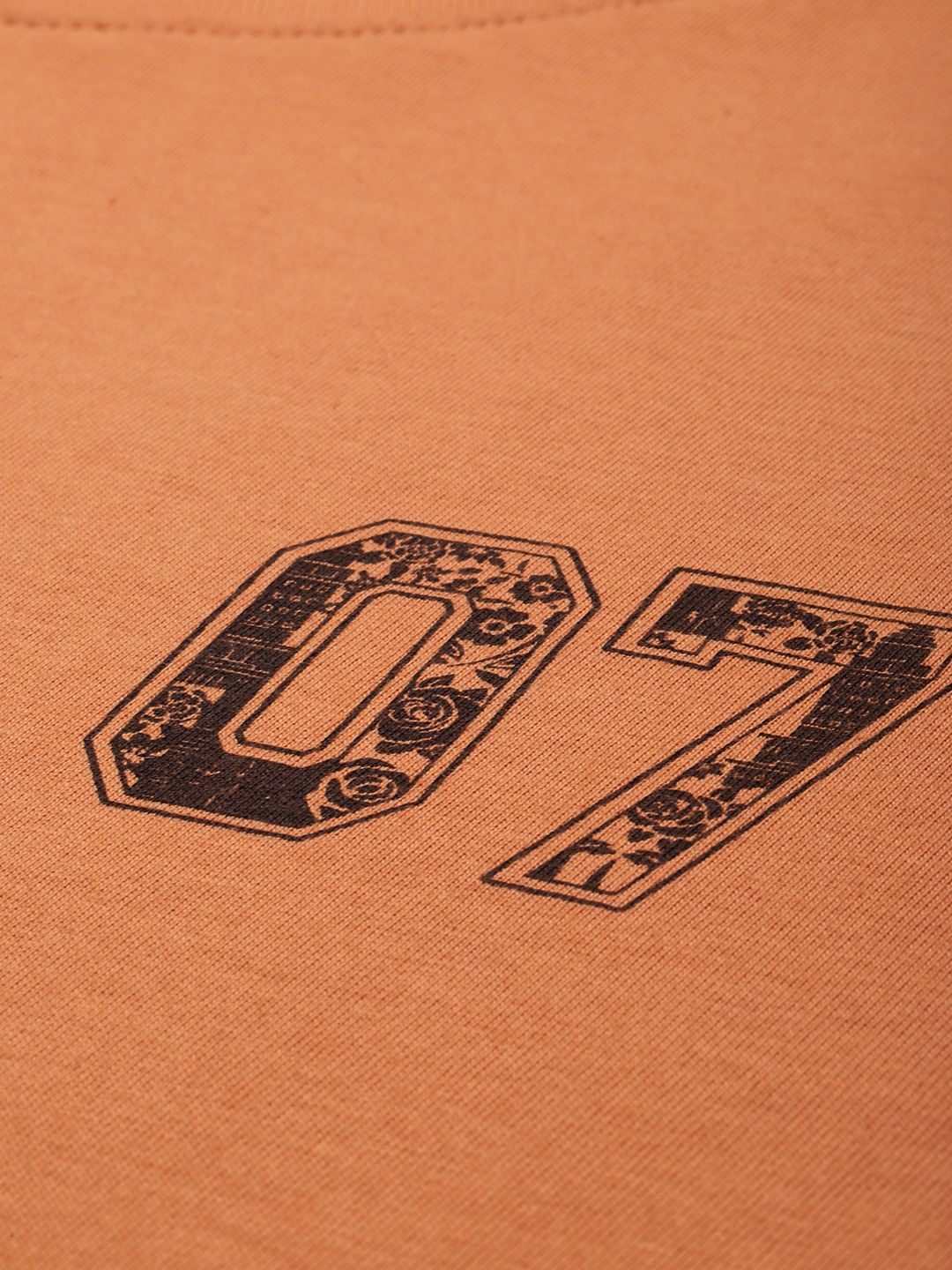Brown Typographic Oversized T-Shirt